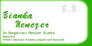 bianka menczer business card